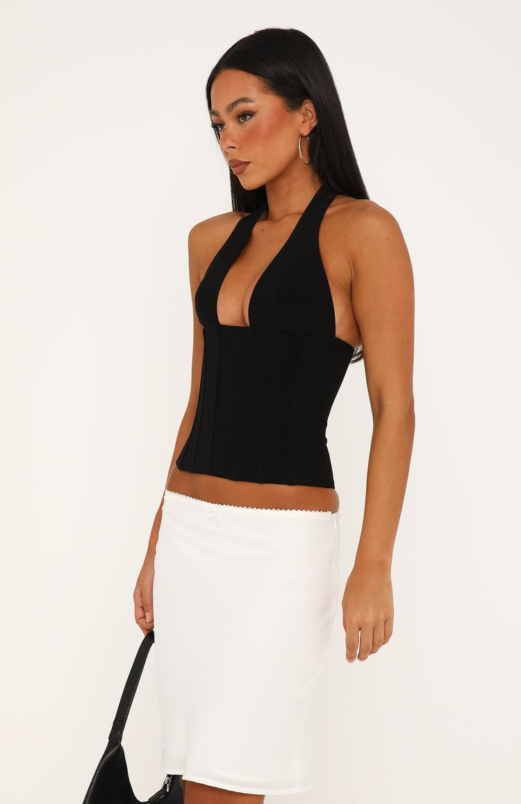 Gentle Power Halter Neck Bustier Black