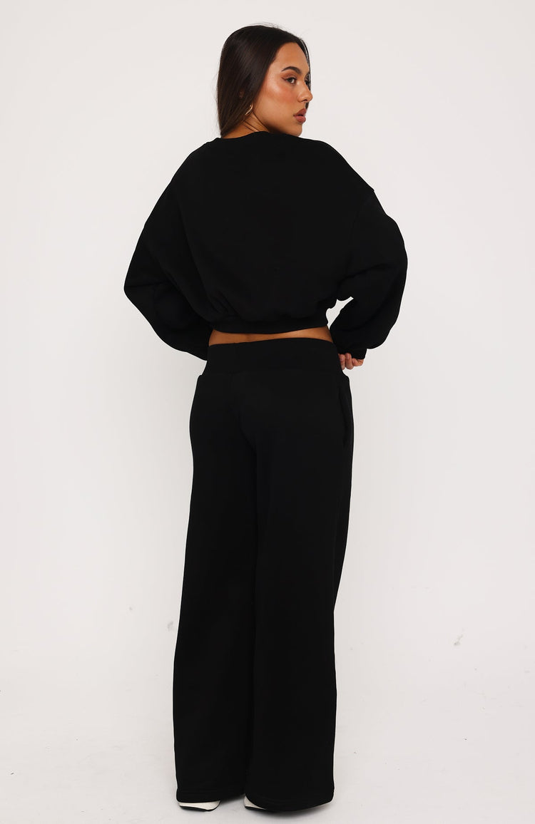 Give You A Break Wide Leg Sweatpants Black