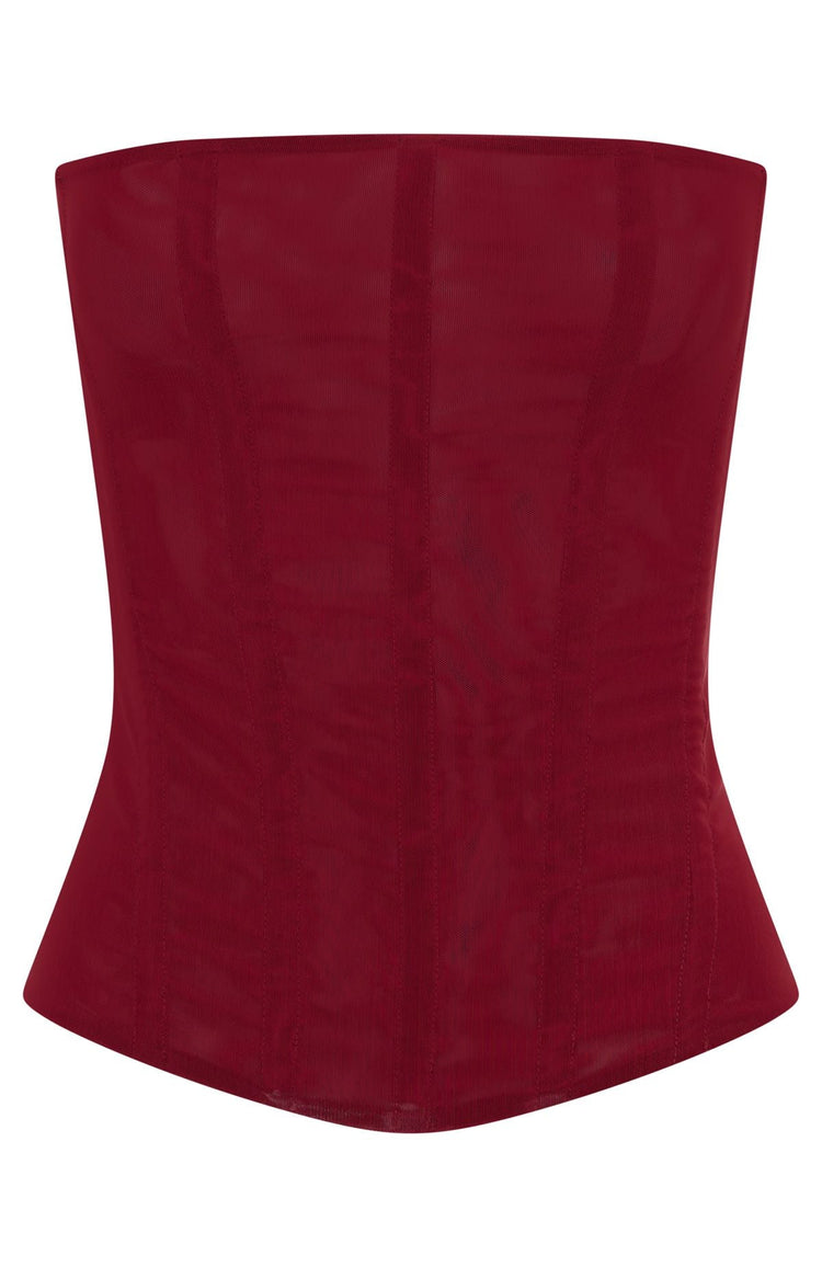 Tell Me A Secret Strapless Bustier Wine
