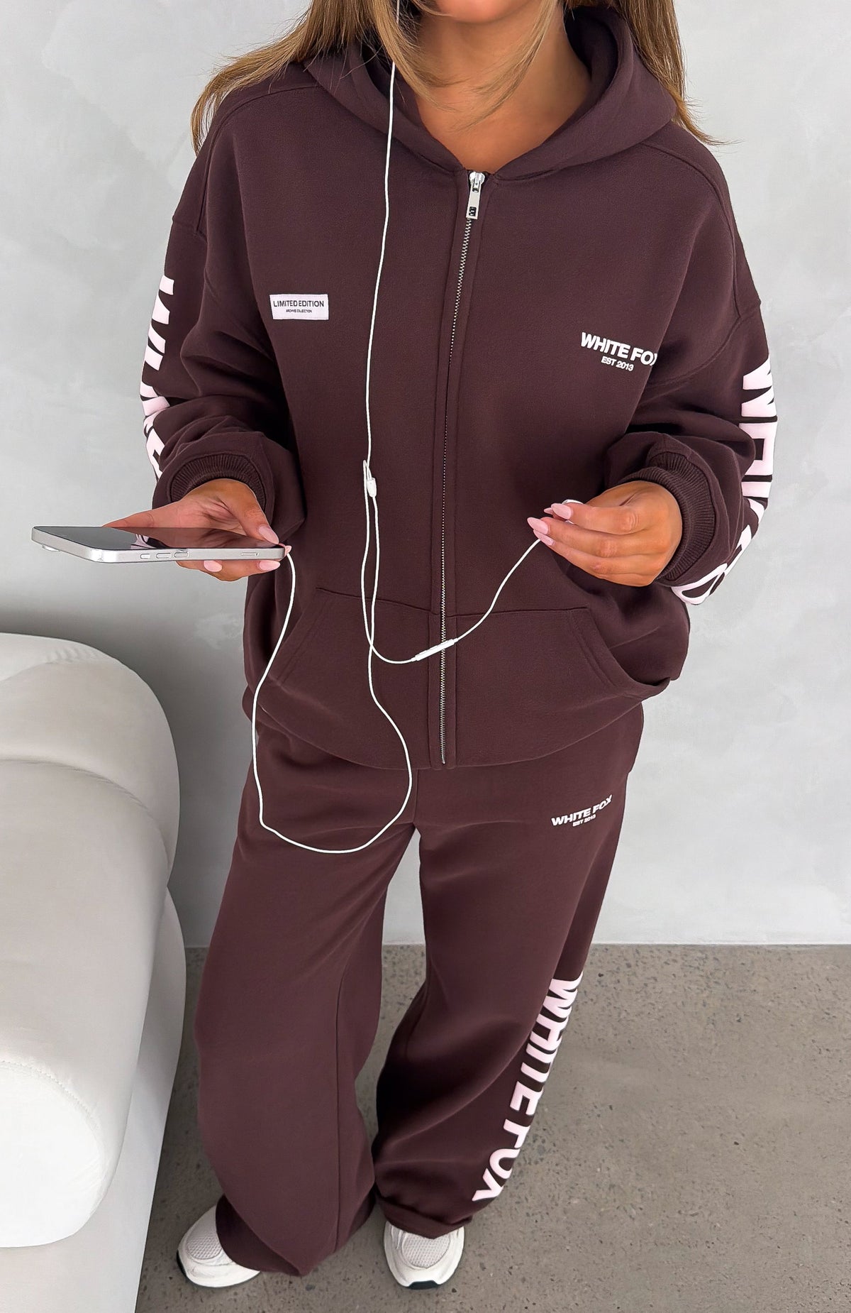 Higher Ground Zip Front Hoodie Chocolate