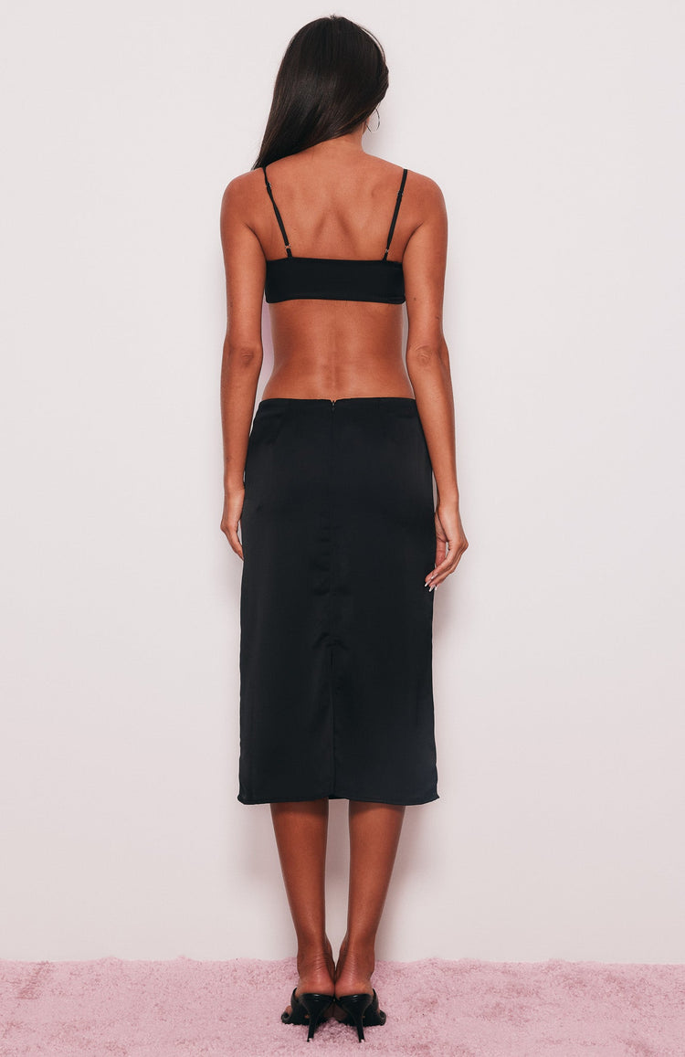 Honey Glow Midi Skirt Black