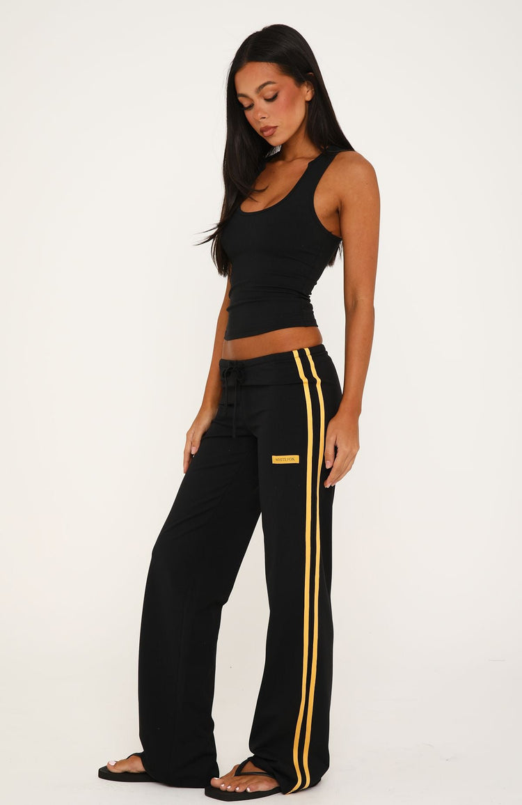 Playing It Cool Low Rise Straight Leg Pants Black