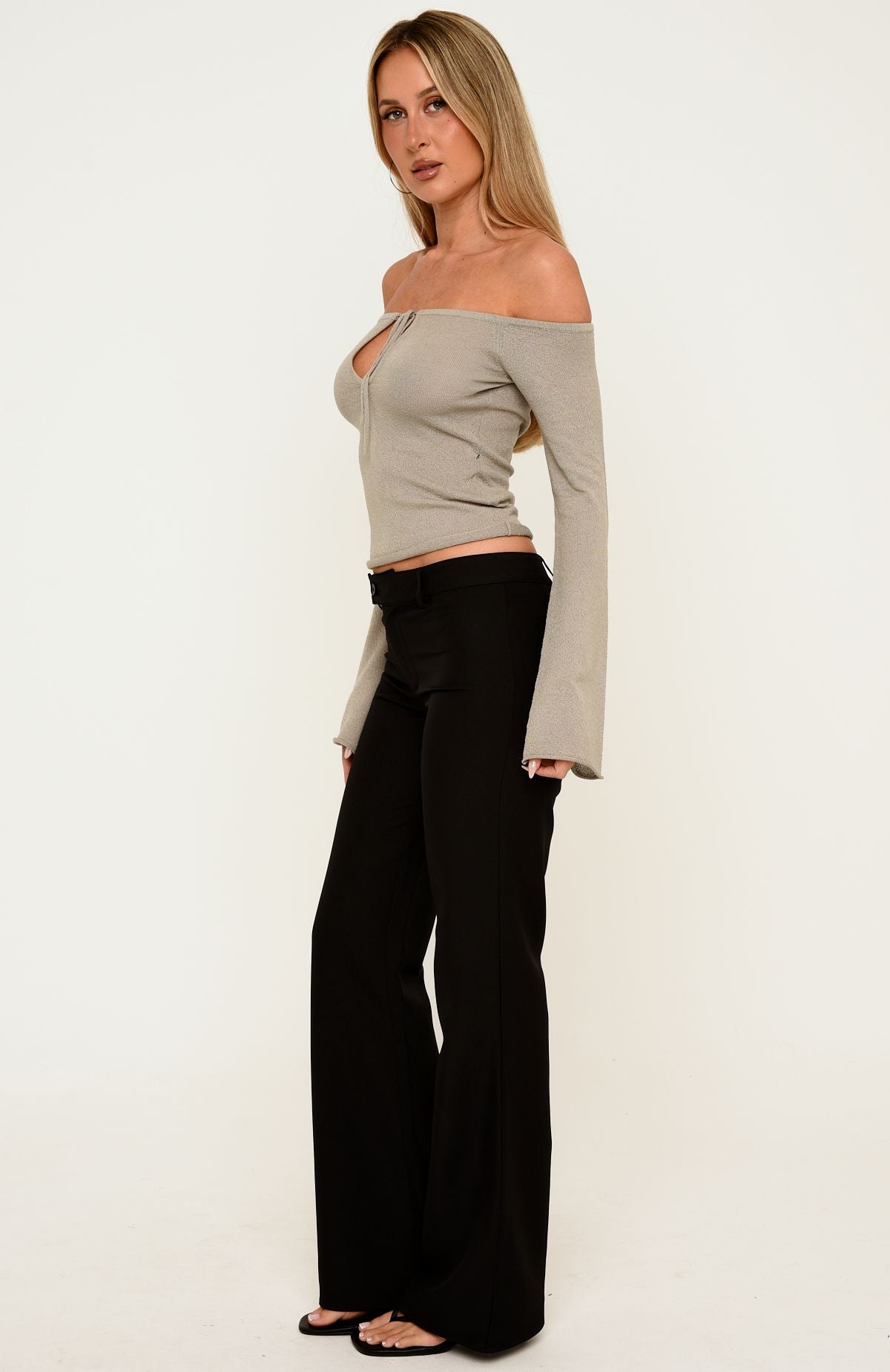 Not Trying Straight Leg Pants Black