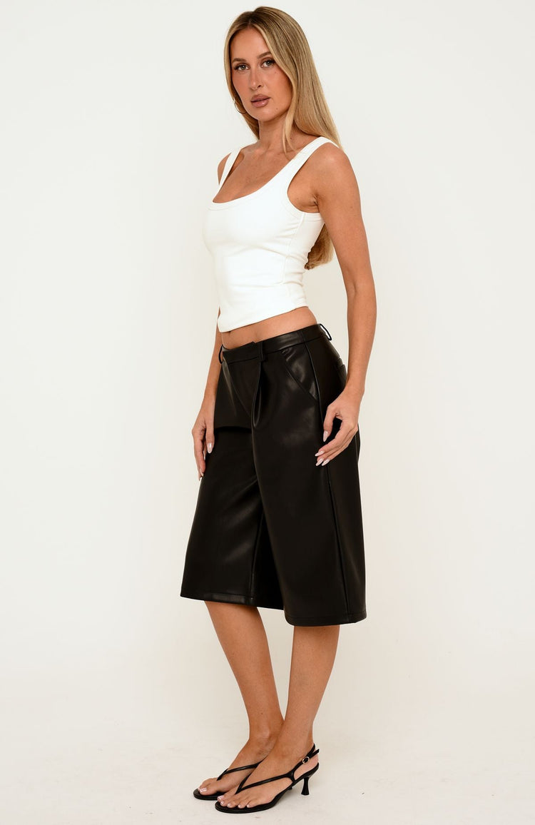 So Different PU Shorts Black