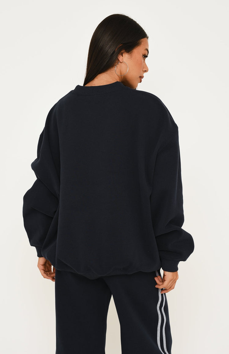 Keep Me Posted Oversized Sweater Navy