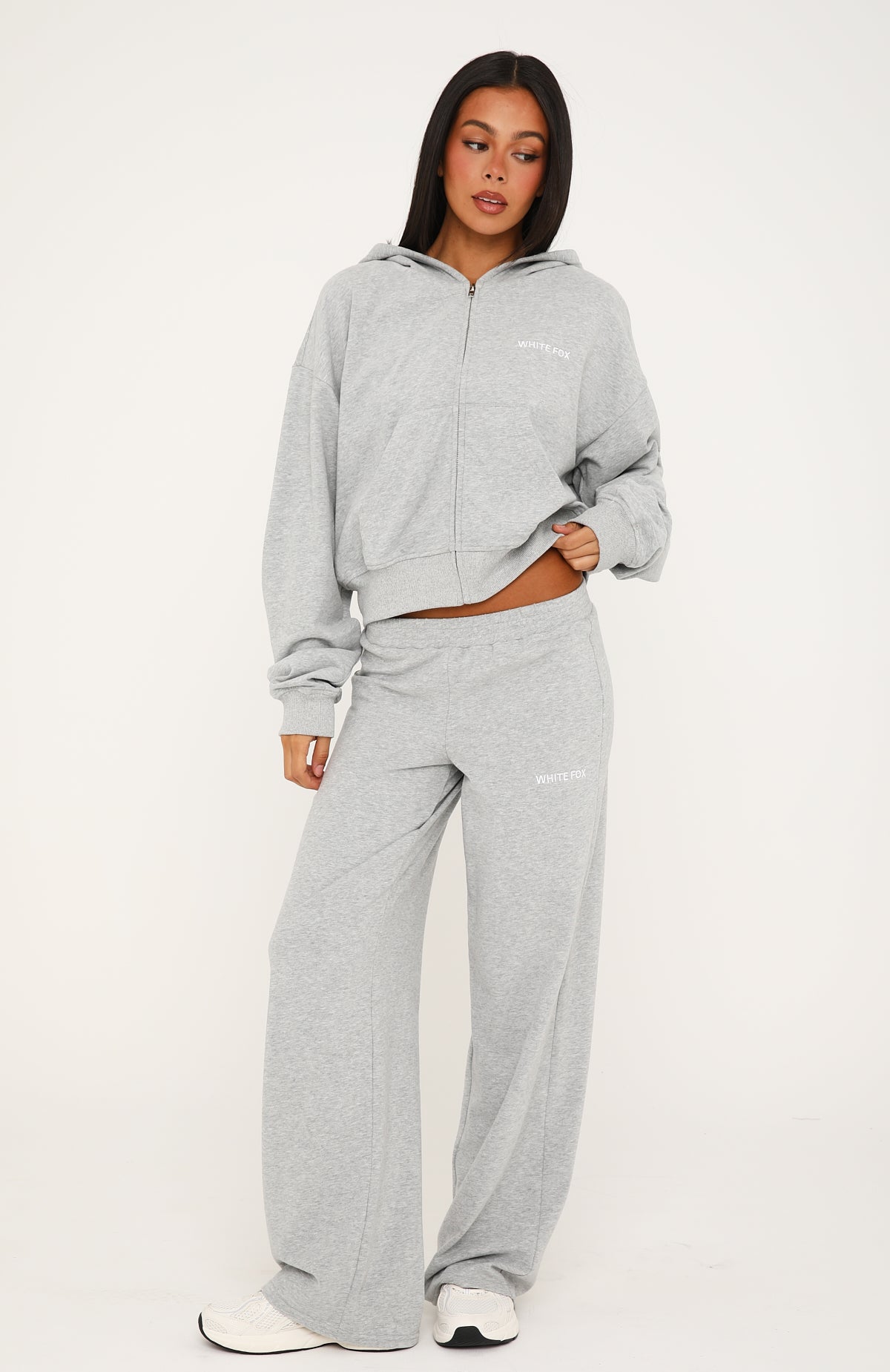 Looking Back Wide Leg Pants Grey Marle