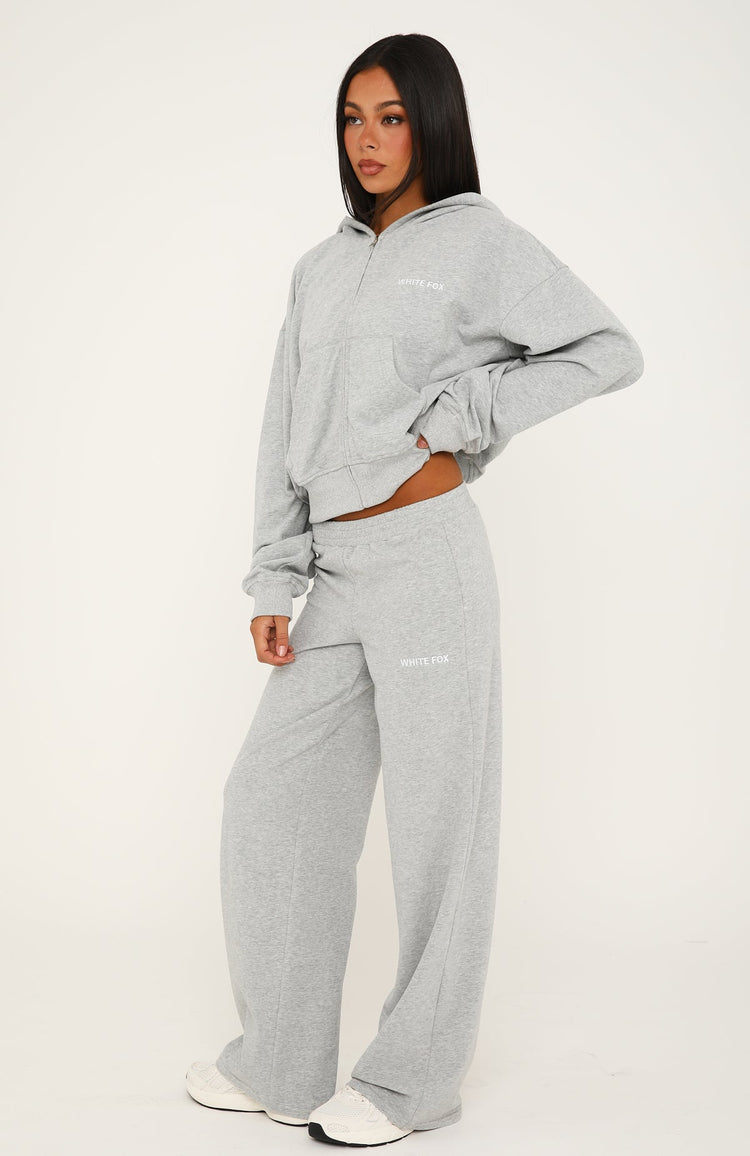 Looking Back Wide Leg Pants Grey Marle