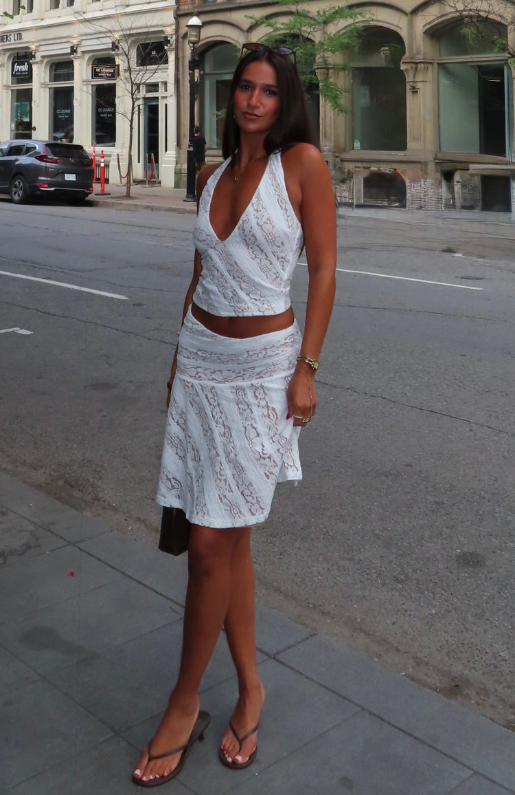 Gelato Girl Halter Top Off White