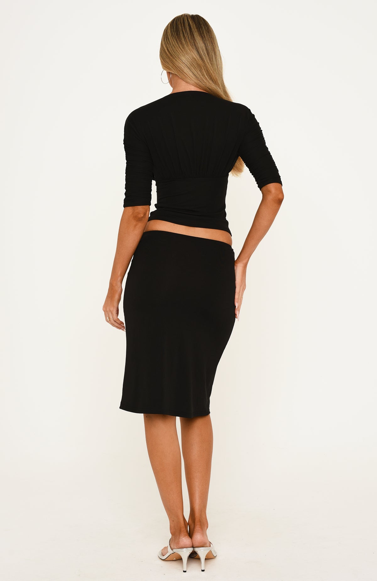 Don't Let Go Midi Skirt Black