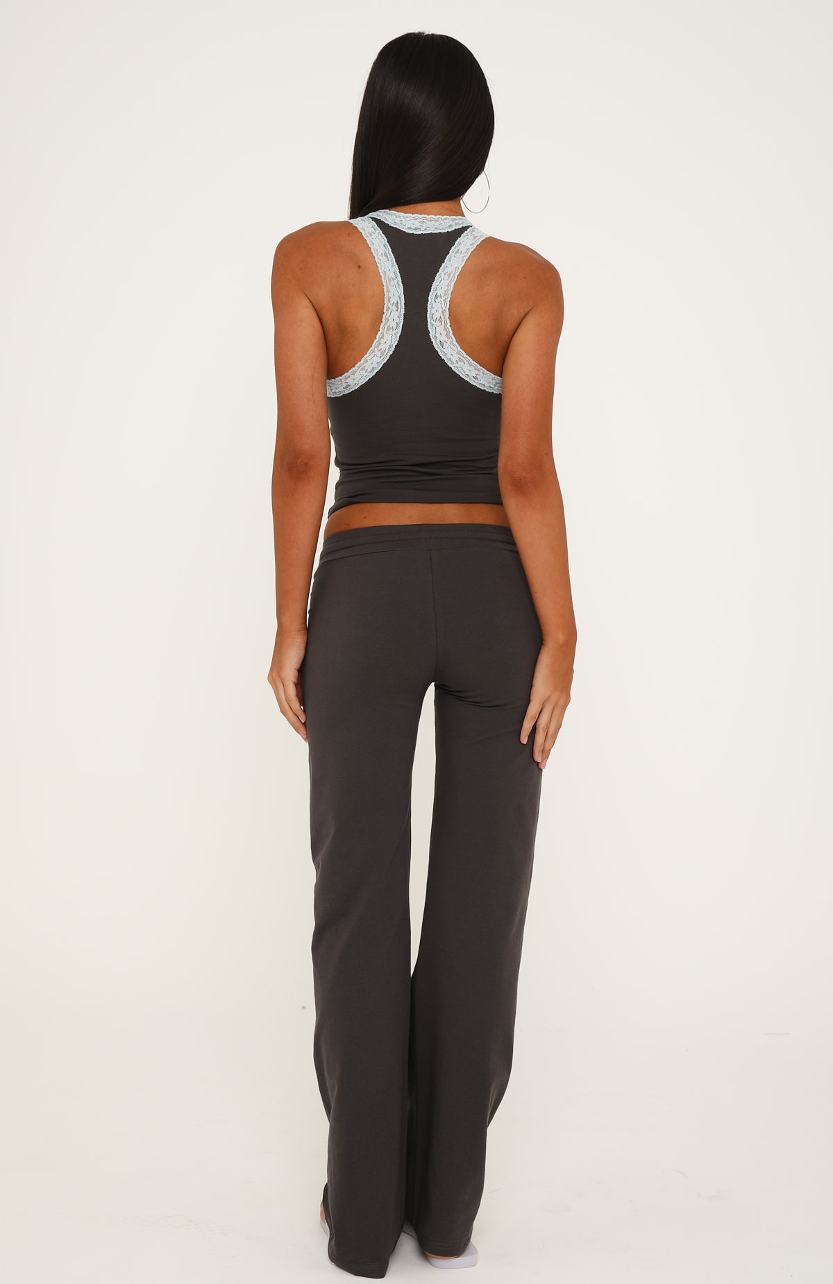Midnight Sun Low Rise Pants Charcoal/Baby Blue
