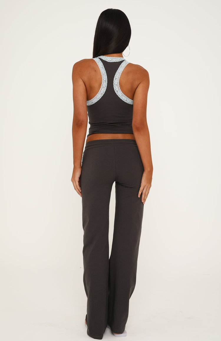 Midnight Sun Low Rise Pants Charcoal/Baby Blue
