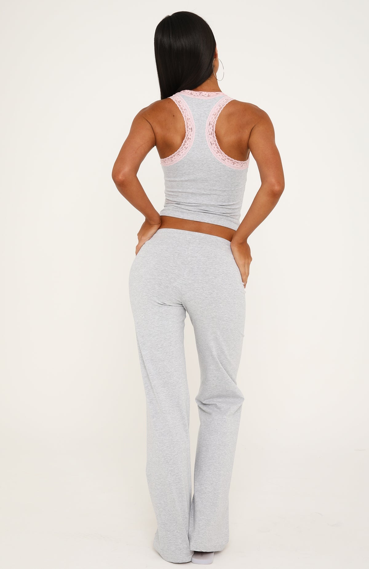 Midnight Sun Low Rise Pants Grey Marle/Baby Pink