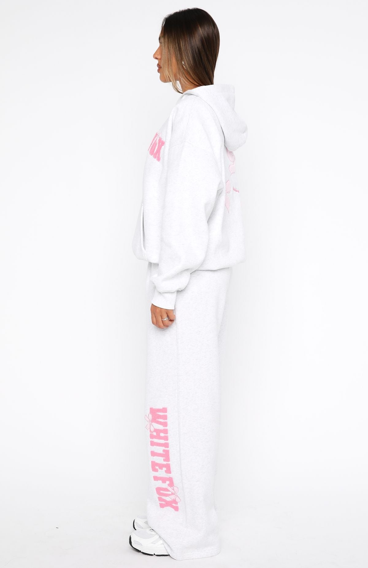 Daydreamers Madeline Wide Leg Sweatpants Grey Marle