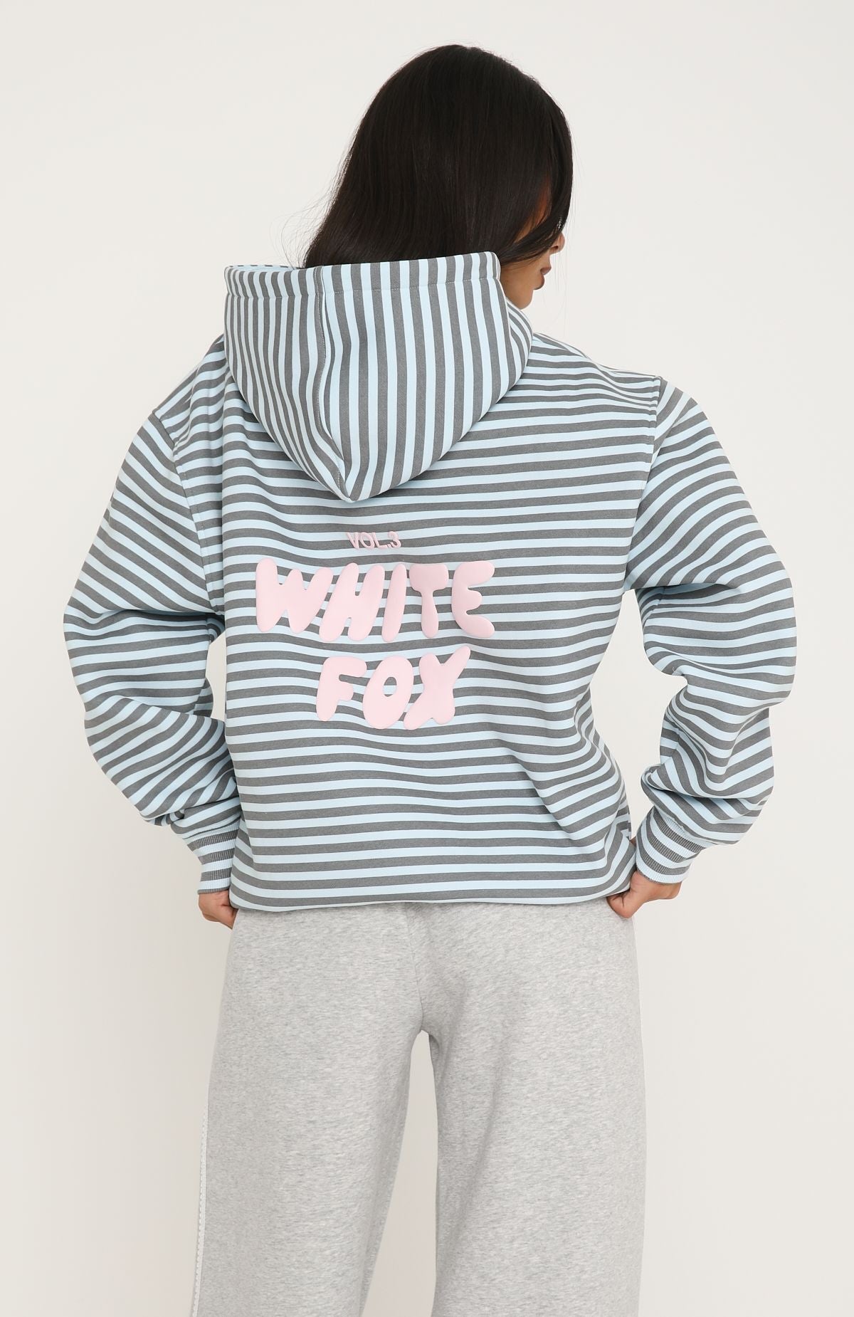 Offstage Striped Oversized Hoodie Blue/Charcoal Stripe