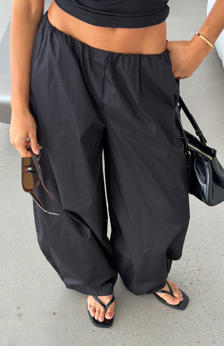Off The Record Low Rise Cargo Pants Black