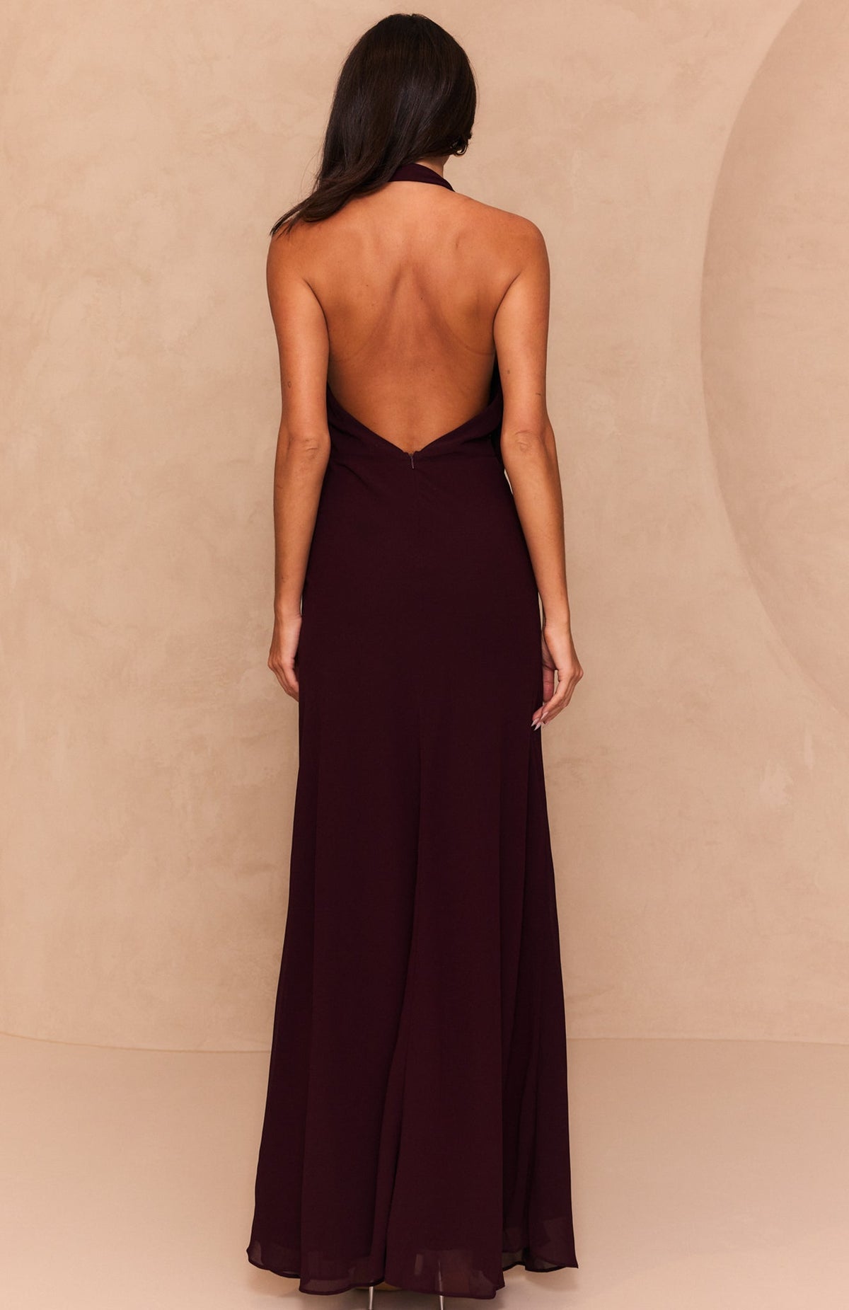 Oh Please Halter Maxi Dress Plum
