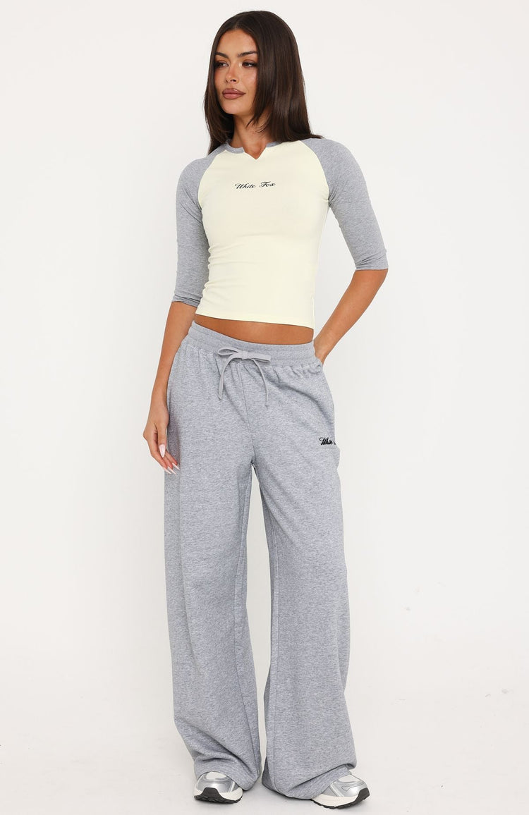 Tatiana Wide Leg Sweatpants Grey Marle