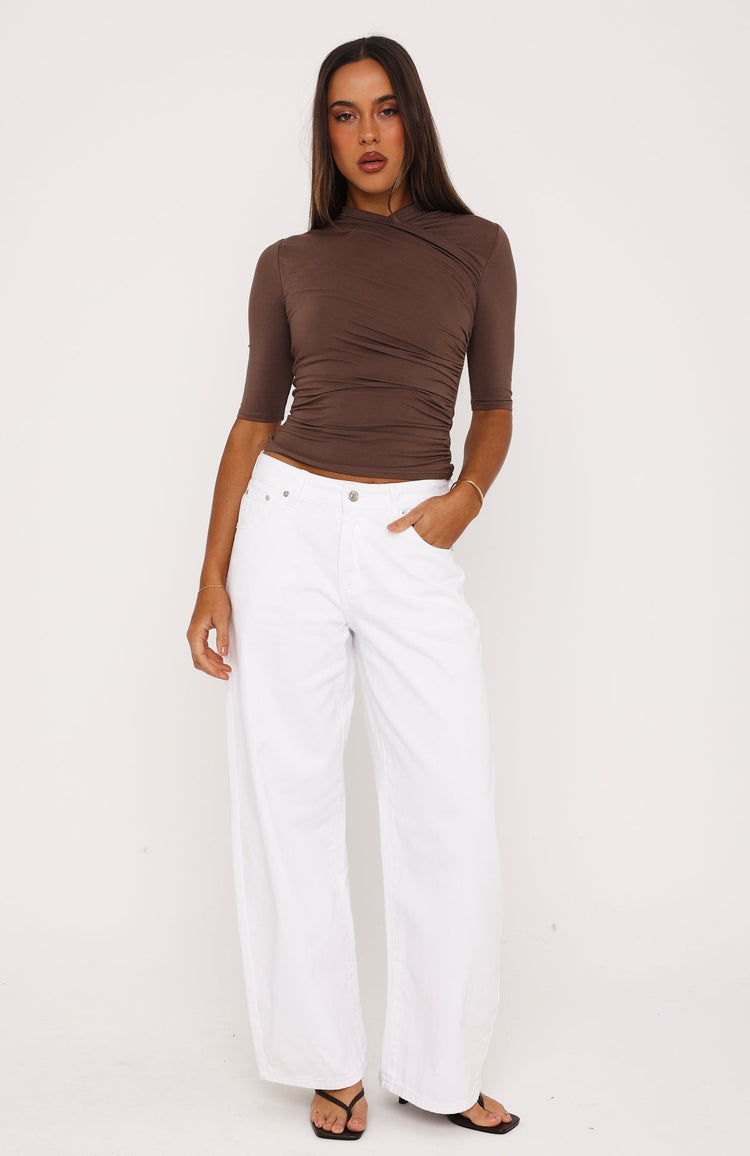 Quiet Crush 3/4 Sleeve Top Mocha