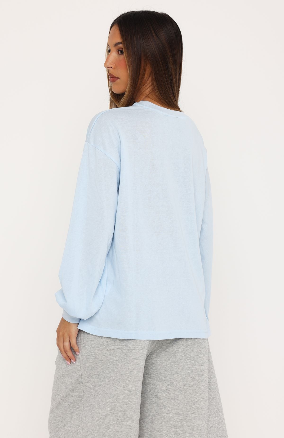 Comfy Girl Oversized Long Sleeve Tee Blue