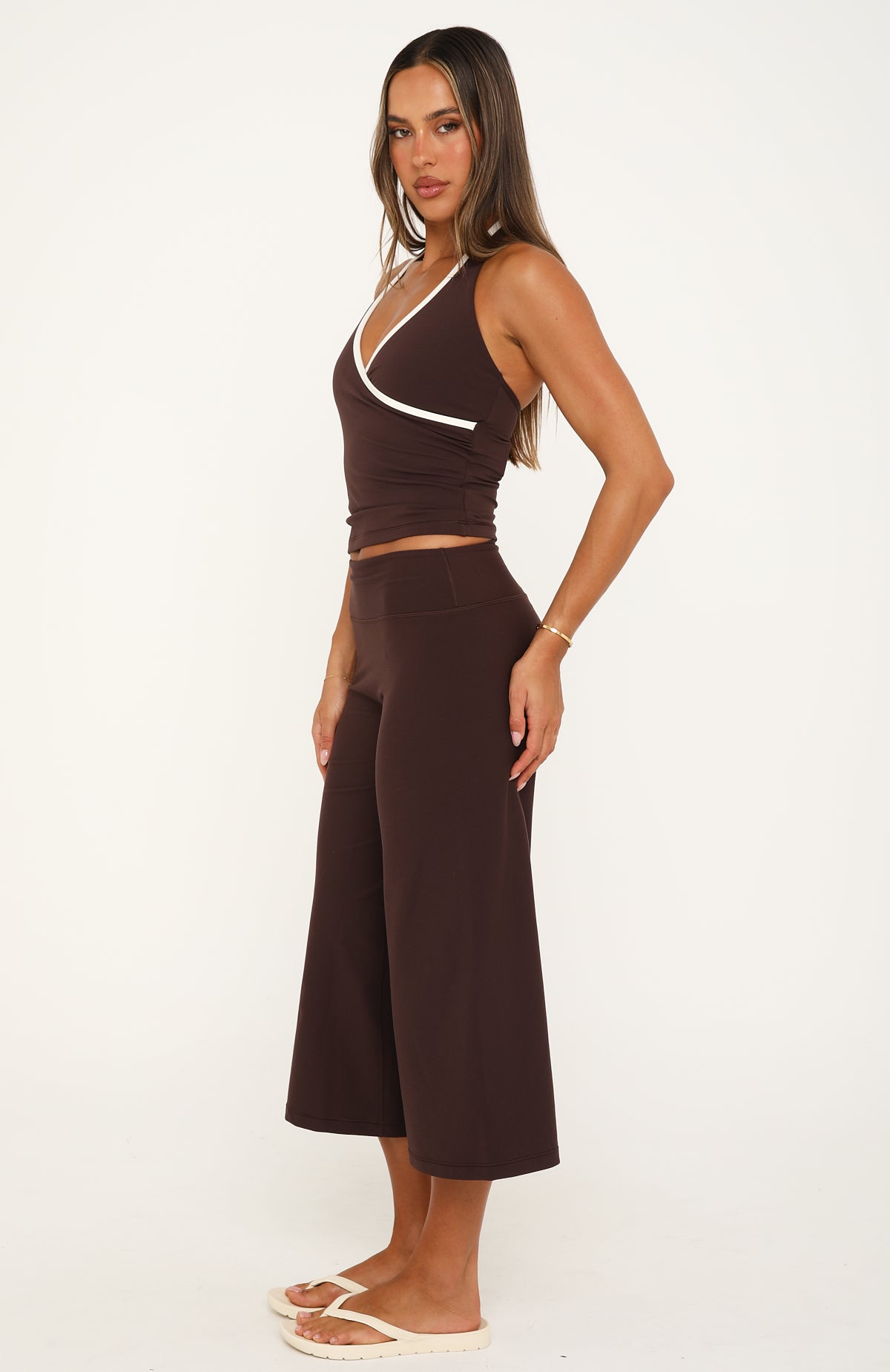 Sorelle Wide Leg Capri Dark Chocolate