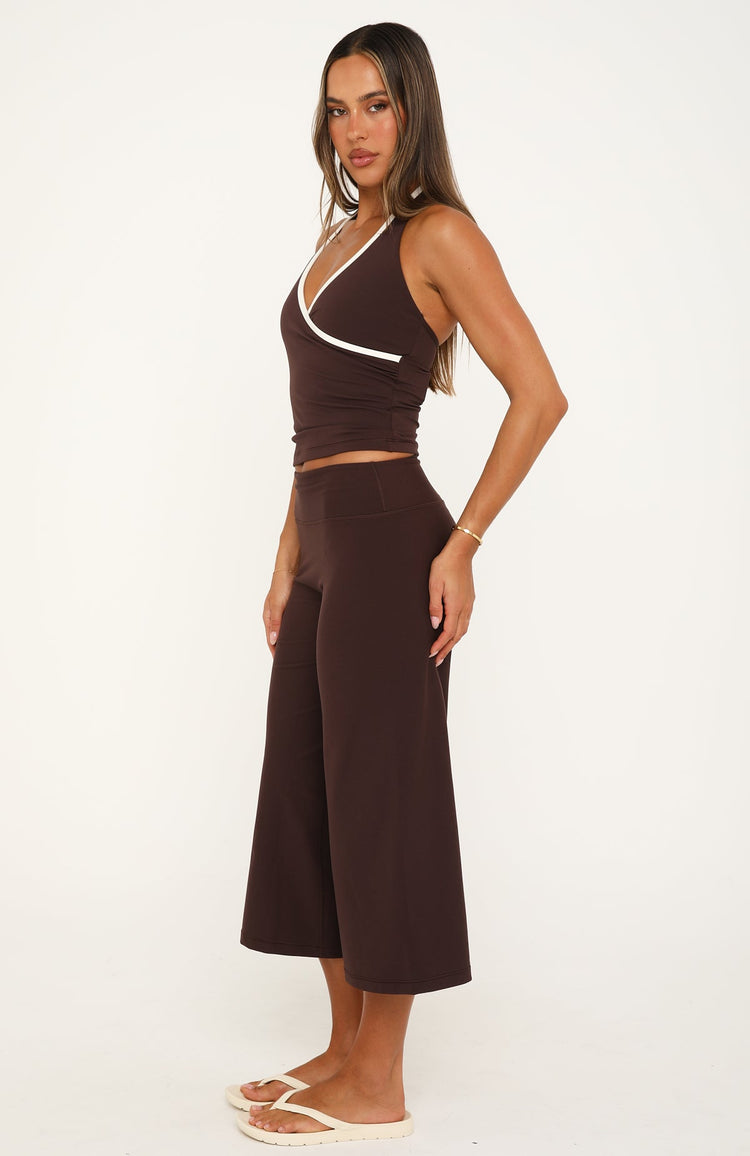 Sorelle Wide Leg Capri Dark Chocolate