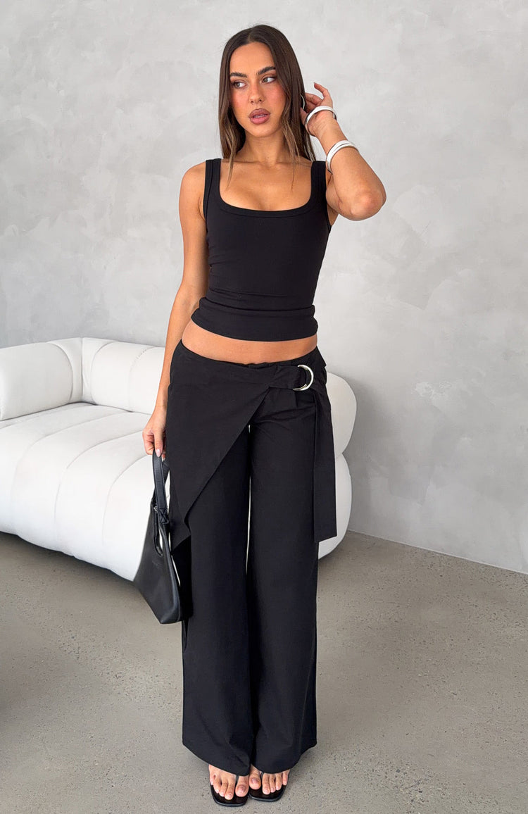 Suit Yourself Tailored Wide Leg Pants Black