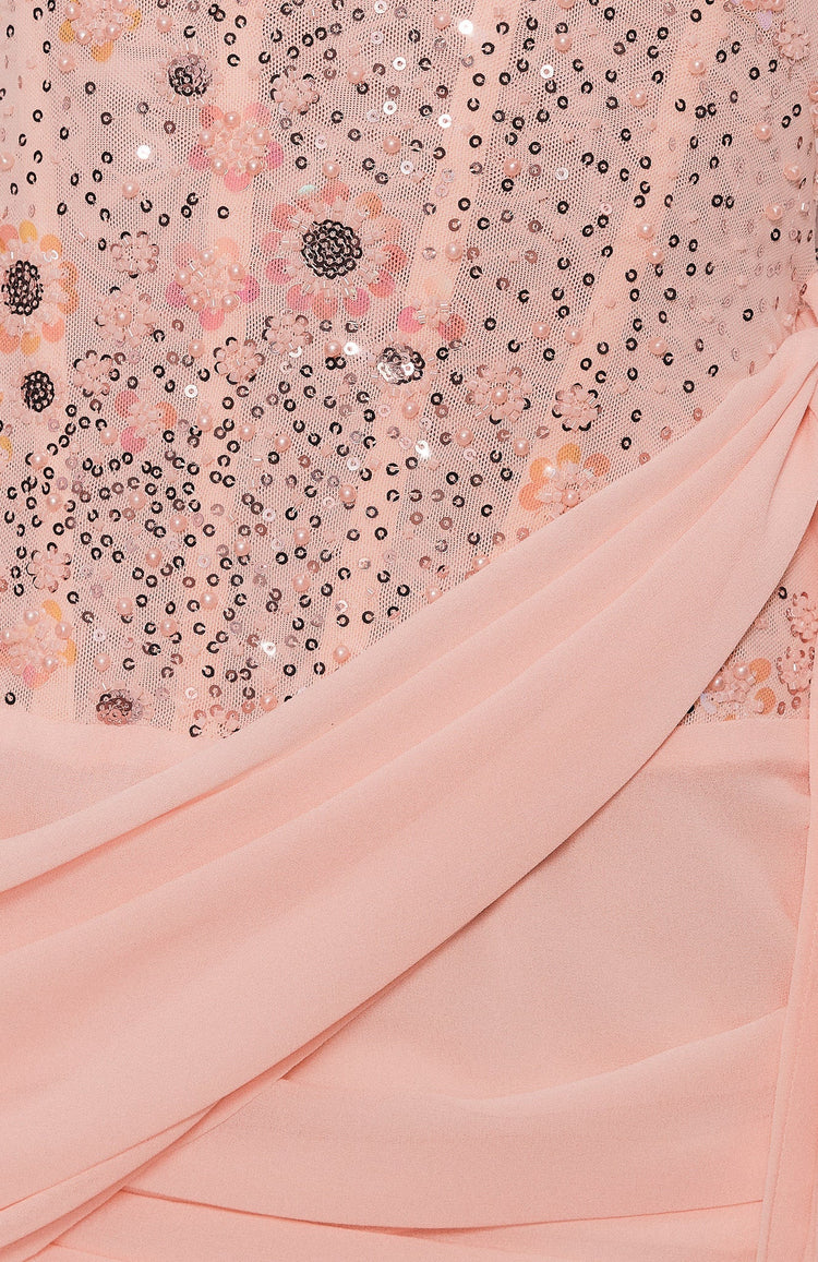 Sweet Static Strapless Beaded Mini Dress Baby Pink