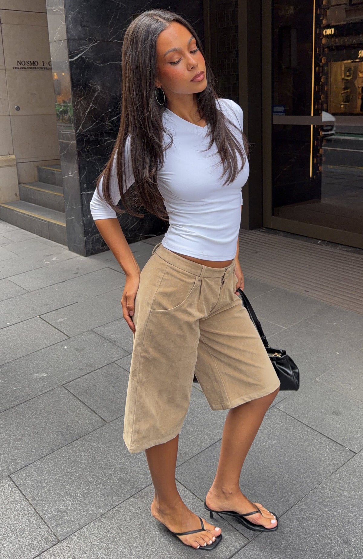 The Parker Suede Shorts Taupe