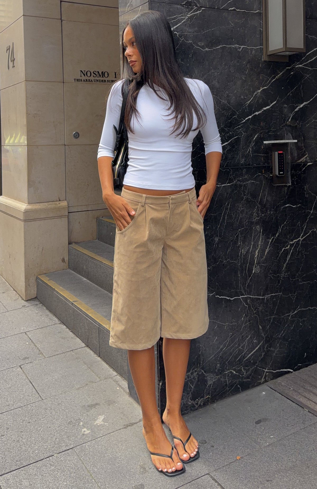 The Parker Suede Shorts Taupe