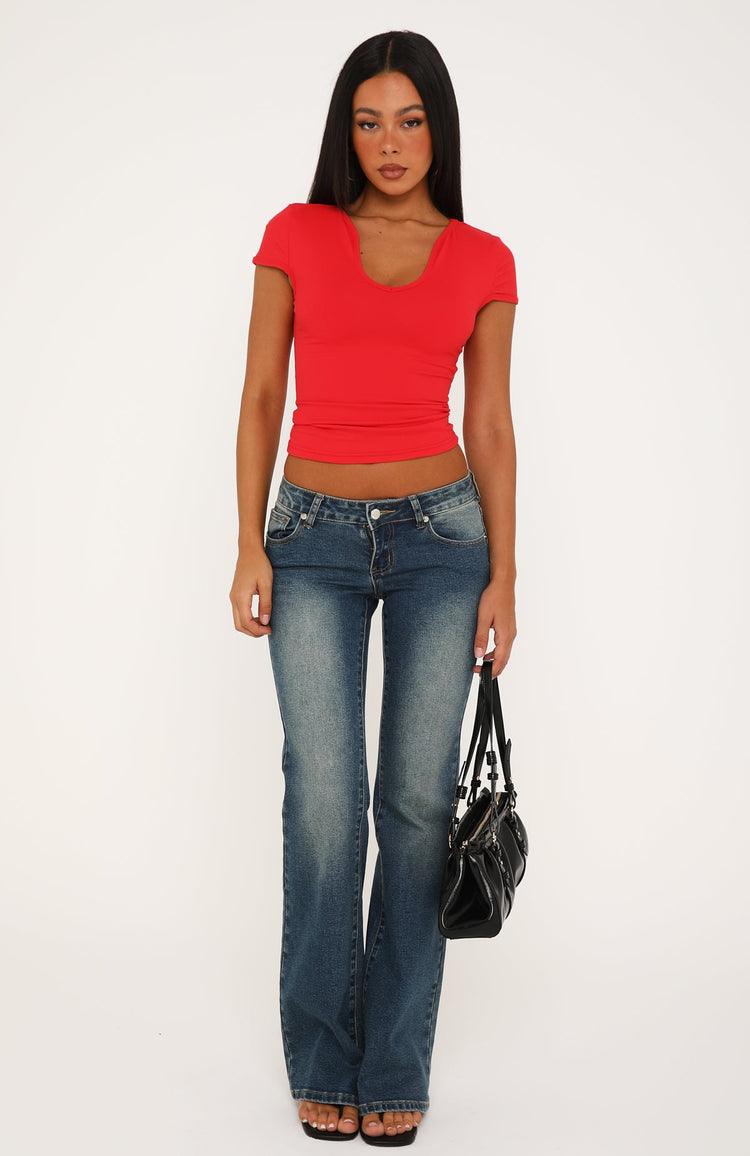 Time Won't Wait Short Sleeve Top Cherry Red
