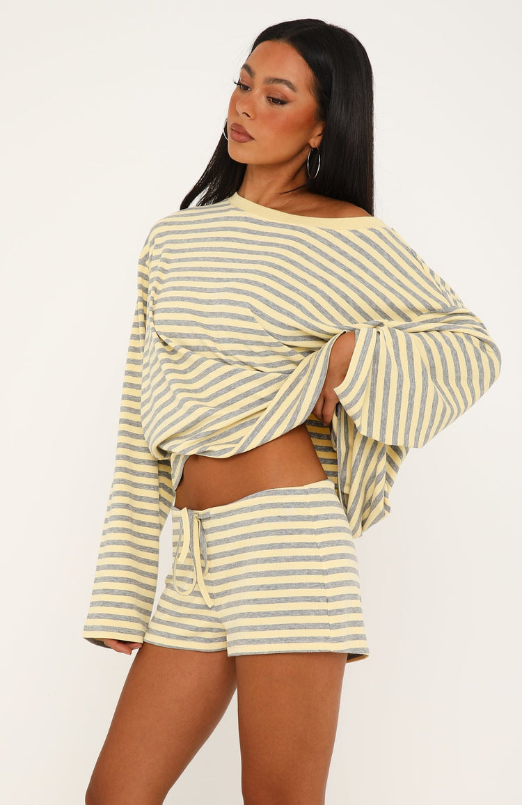 Touchdown Relaxed Shorts Lemon/Grey Marle