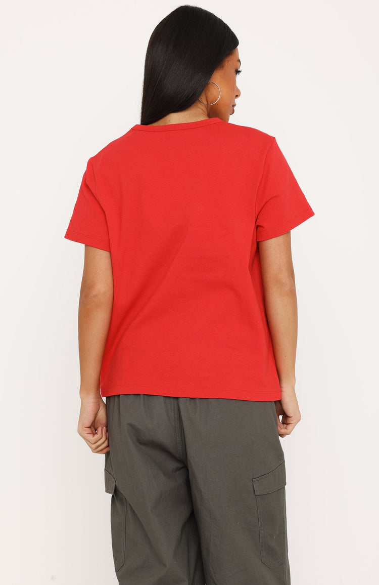 Walking Plot Twist Tee Red