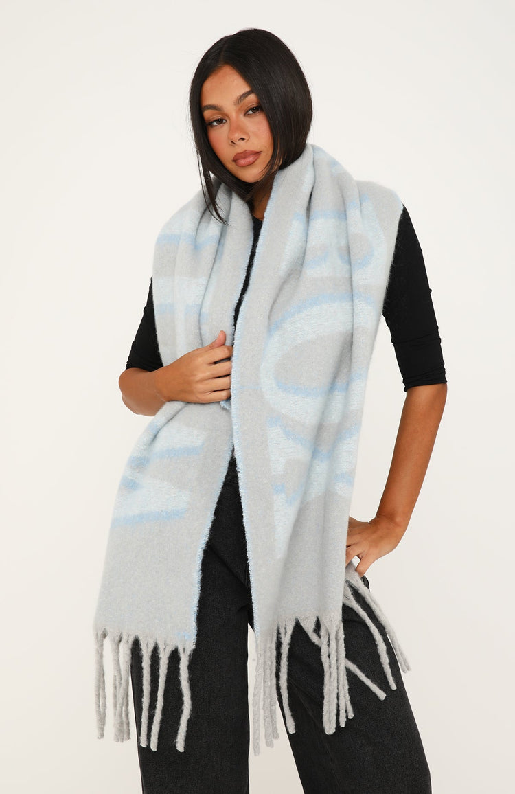 Warm Hug Scarf Grey/Baby Blue