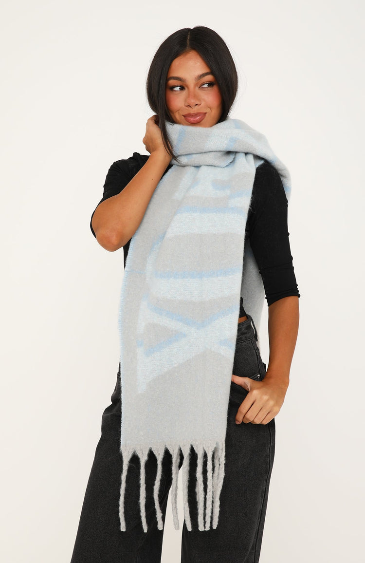 Warm Hug Scarf Grey/Baby Blue