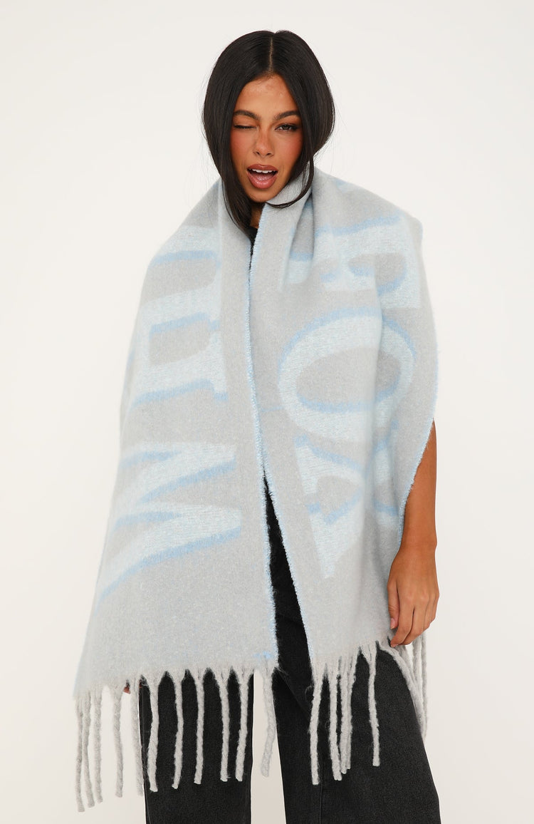 Warm Hug Scarf Grey/Baby Blue