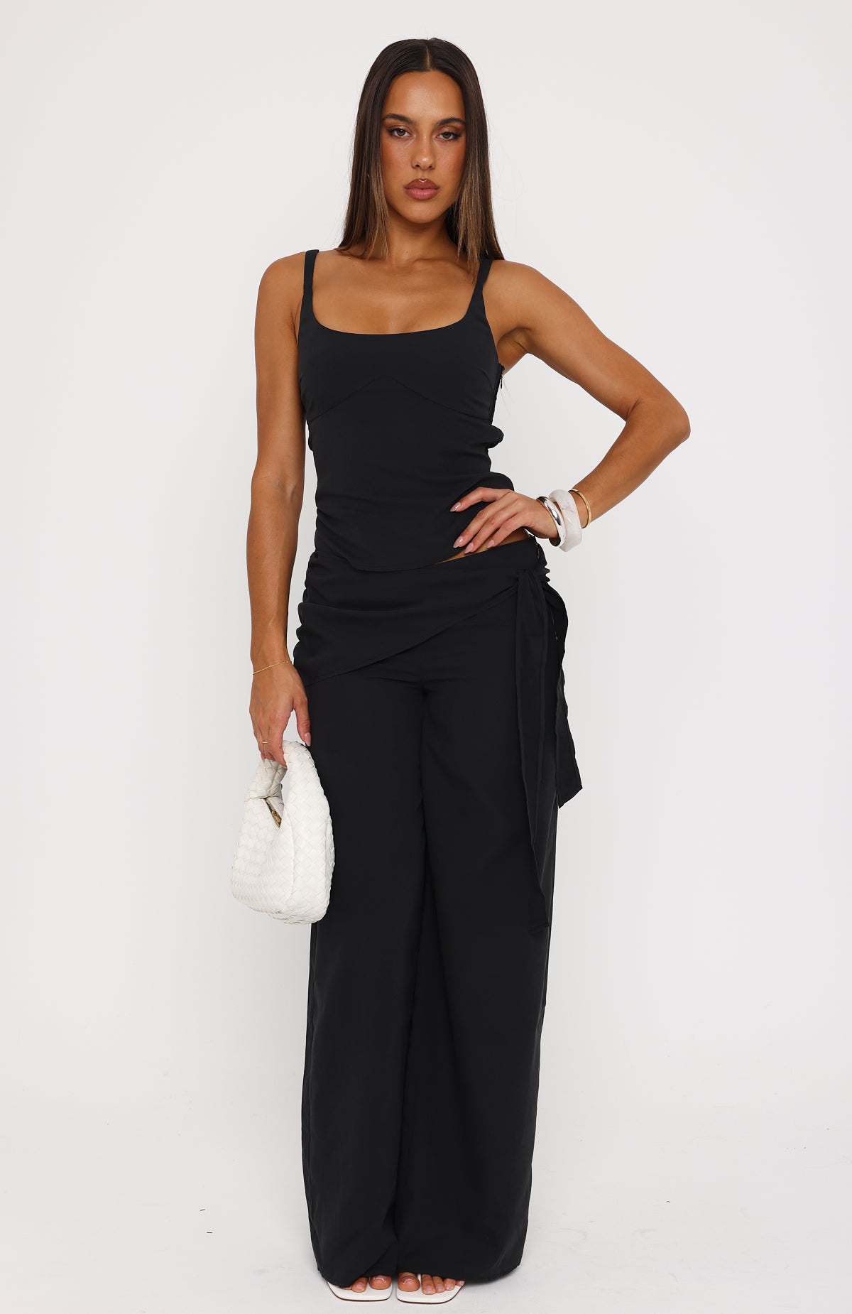 Belle Mood Tailored Wide Leg Pants Black
