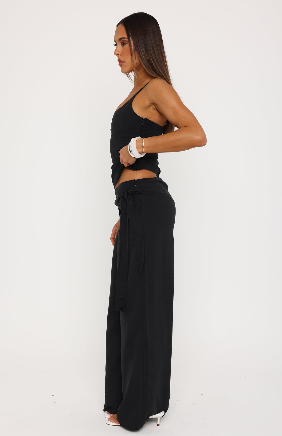 Belle Mood Tailored Wide Leg Pants Black