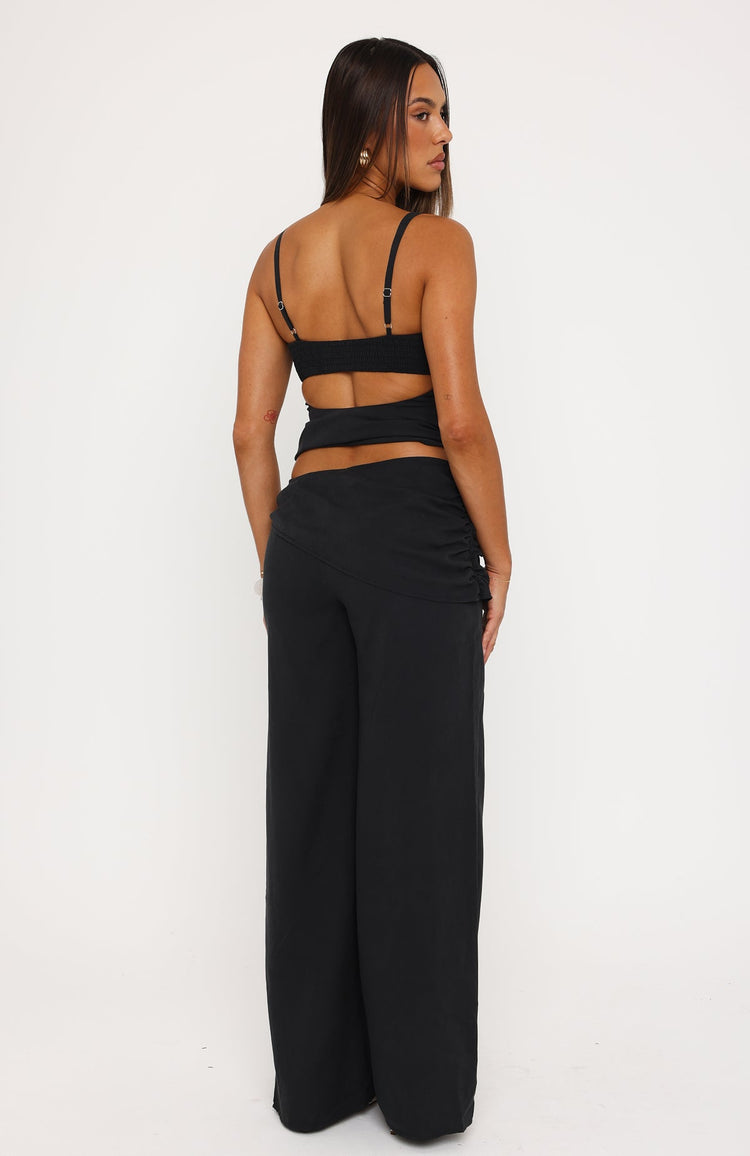 Belle Mood Tailored Wide Leg Pants Black