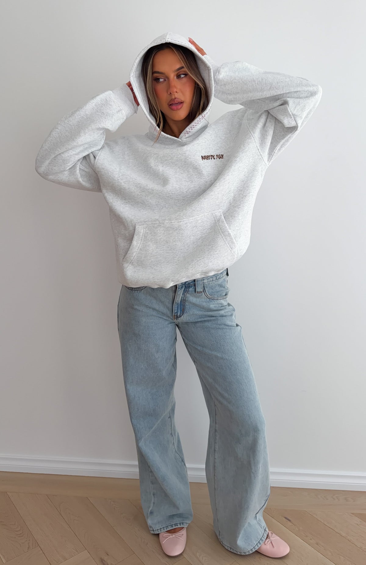 Vivid Light Oversized Hoodie Grey Marle