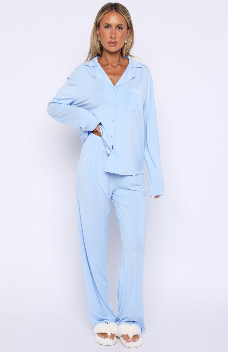 Bridal Party Long Sleeve Pyjama Set Baby Blue