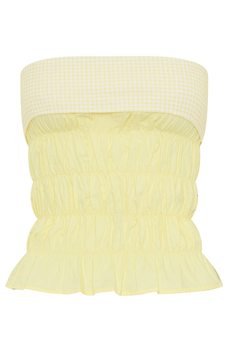 Changed Your Mind Strapless Top Lemon