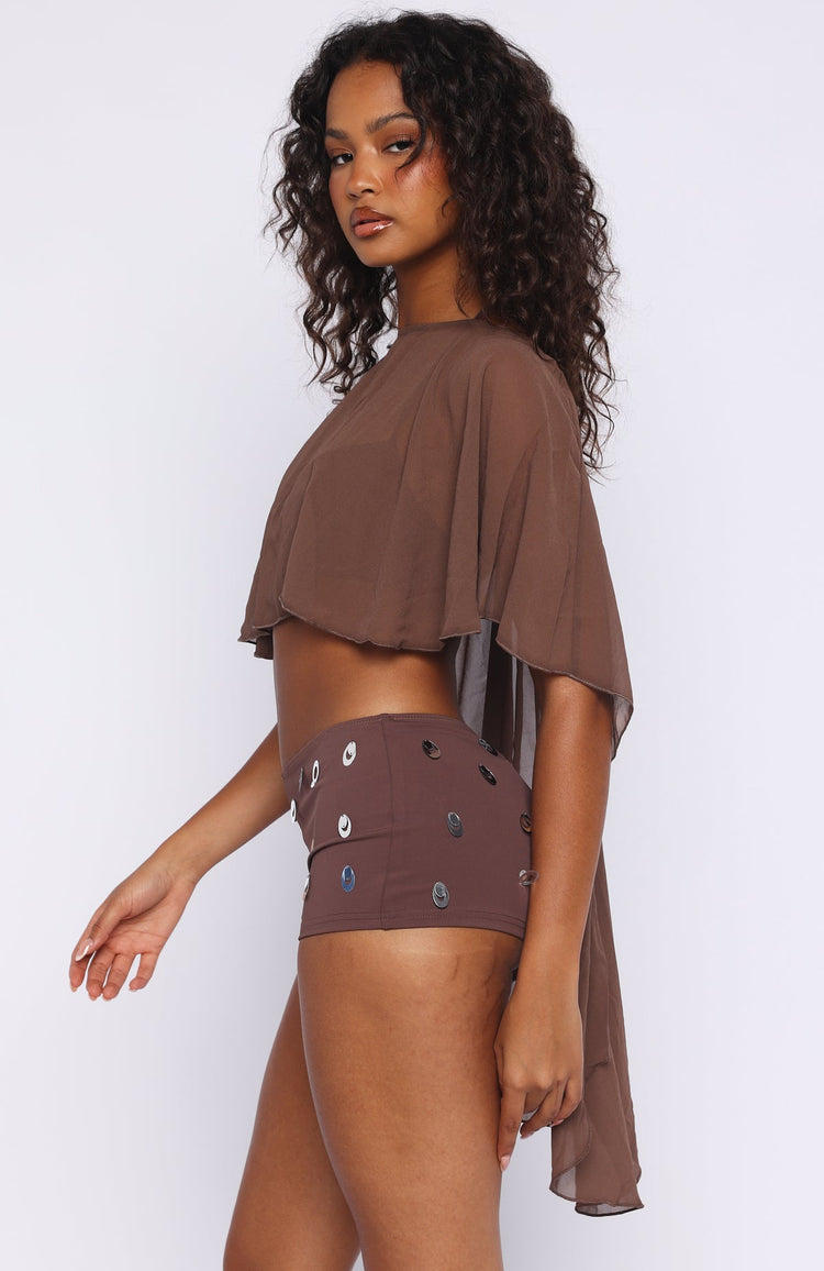 Solar Shade Sequin Shorts Toasted Coconut