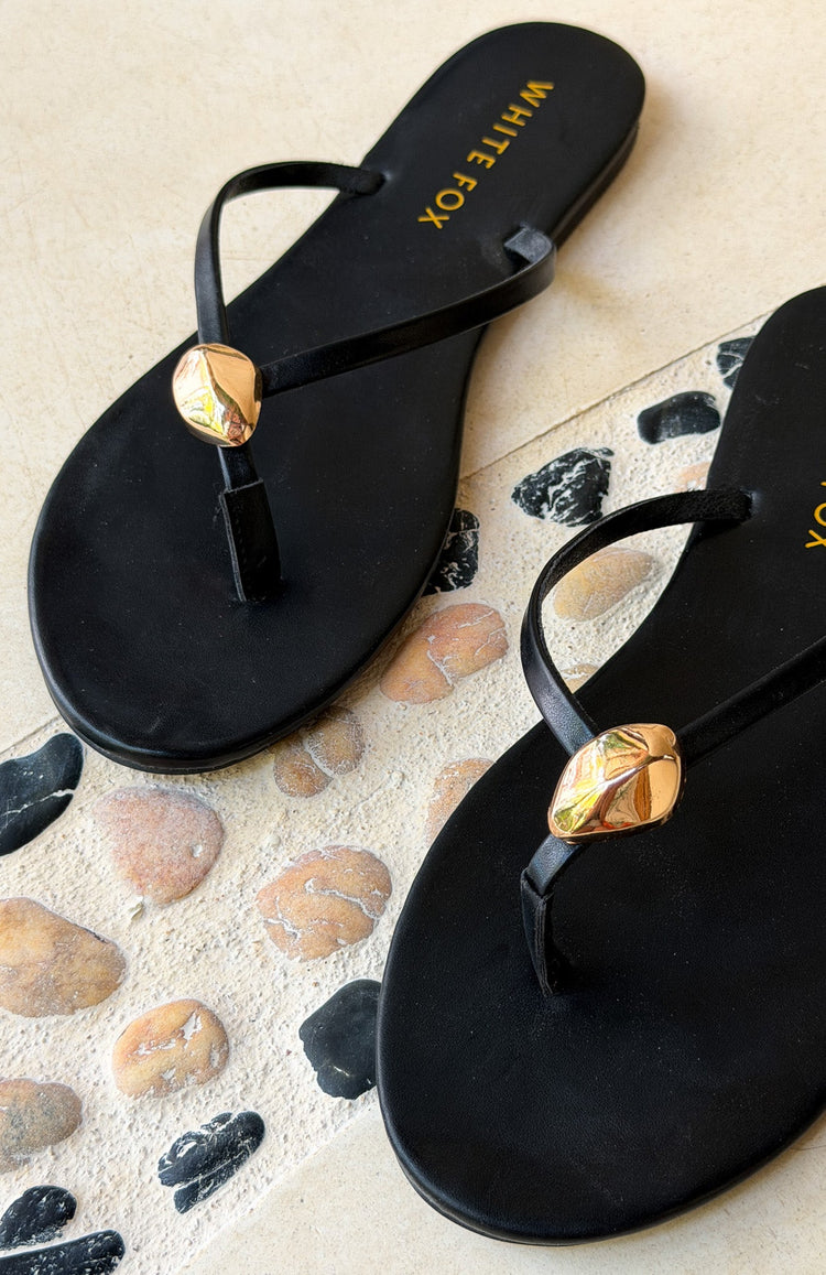 Colt Thong Sandals Black PU