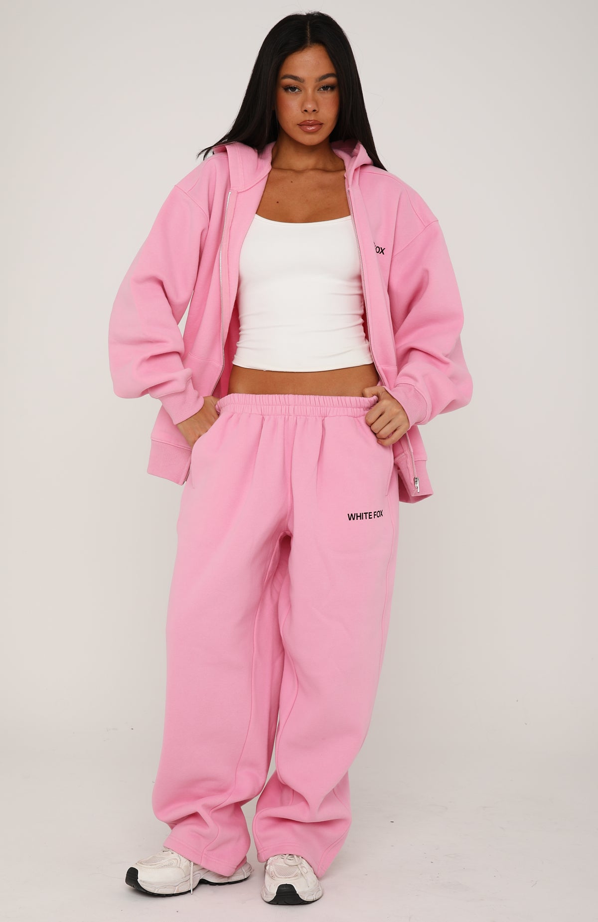 Core Classic Zip Front Hoodie Pink