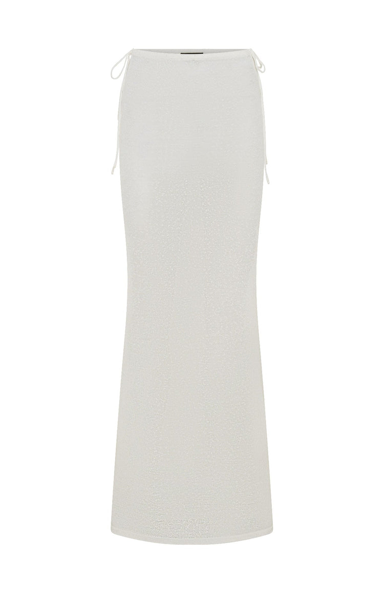 Costa Del Sol Knit Maxi Skirt White