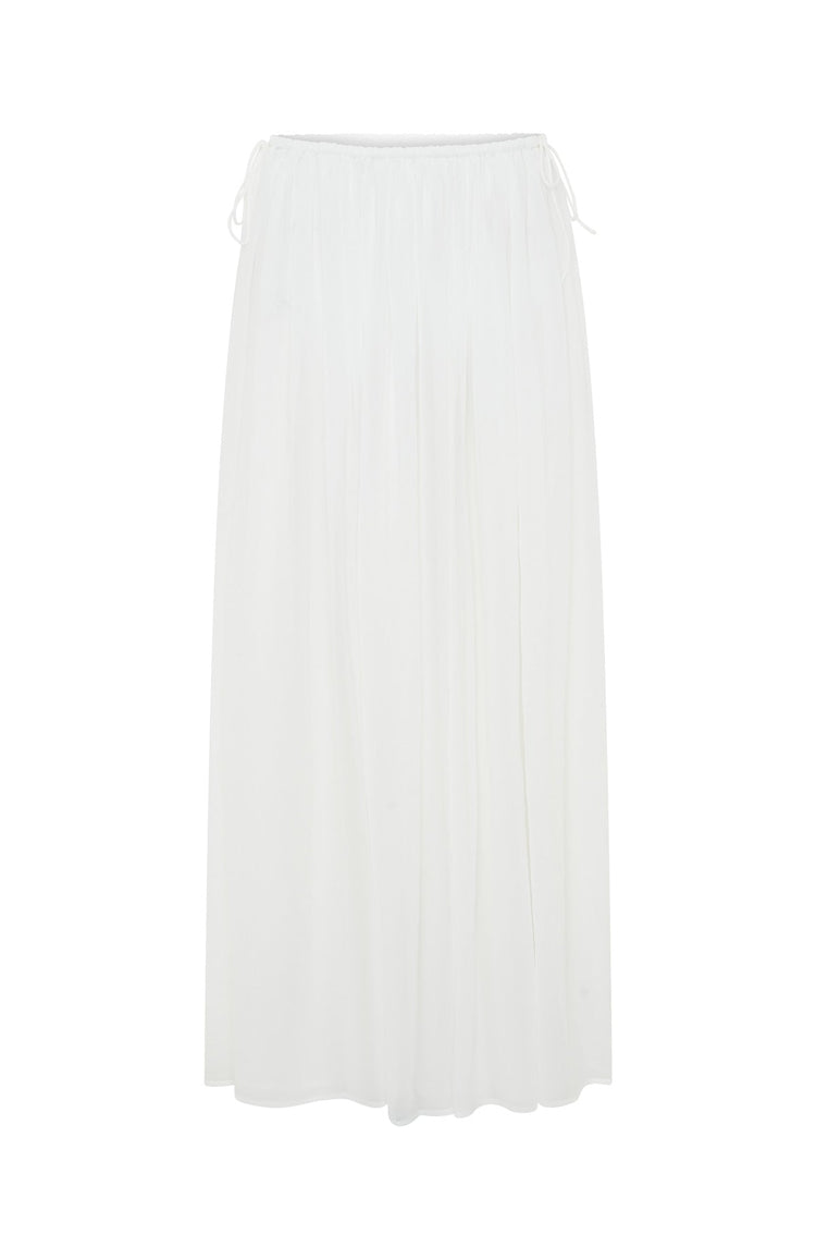 Flounce Flirt Maxi Skirt White