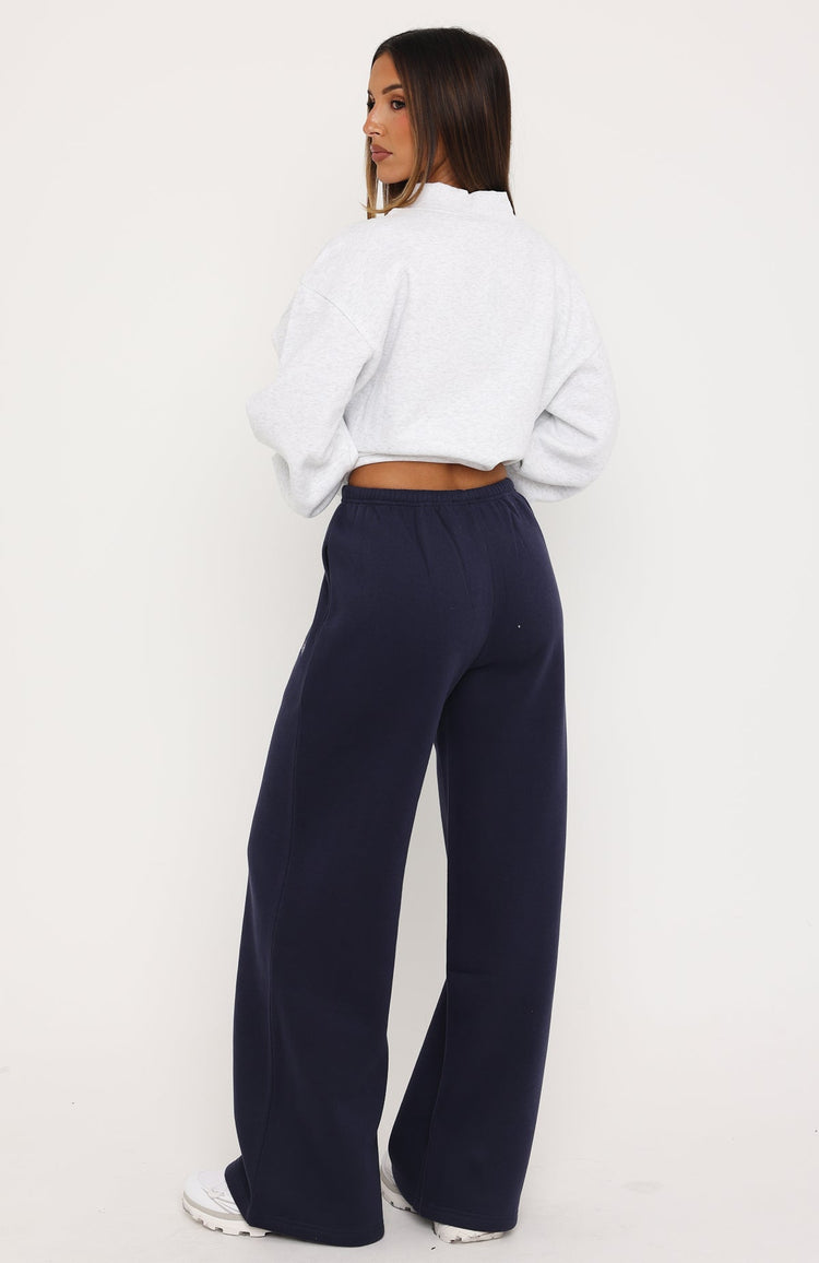 Found It Out Wide Leg Sweatpants Navy