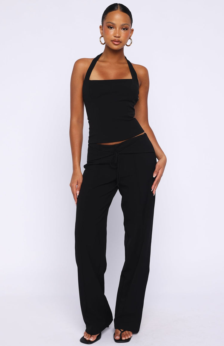 He Said She Said Tailored Wide Leg Pants Black