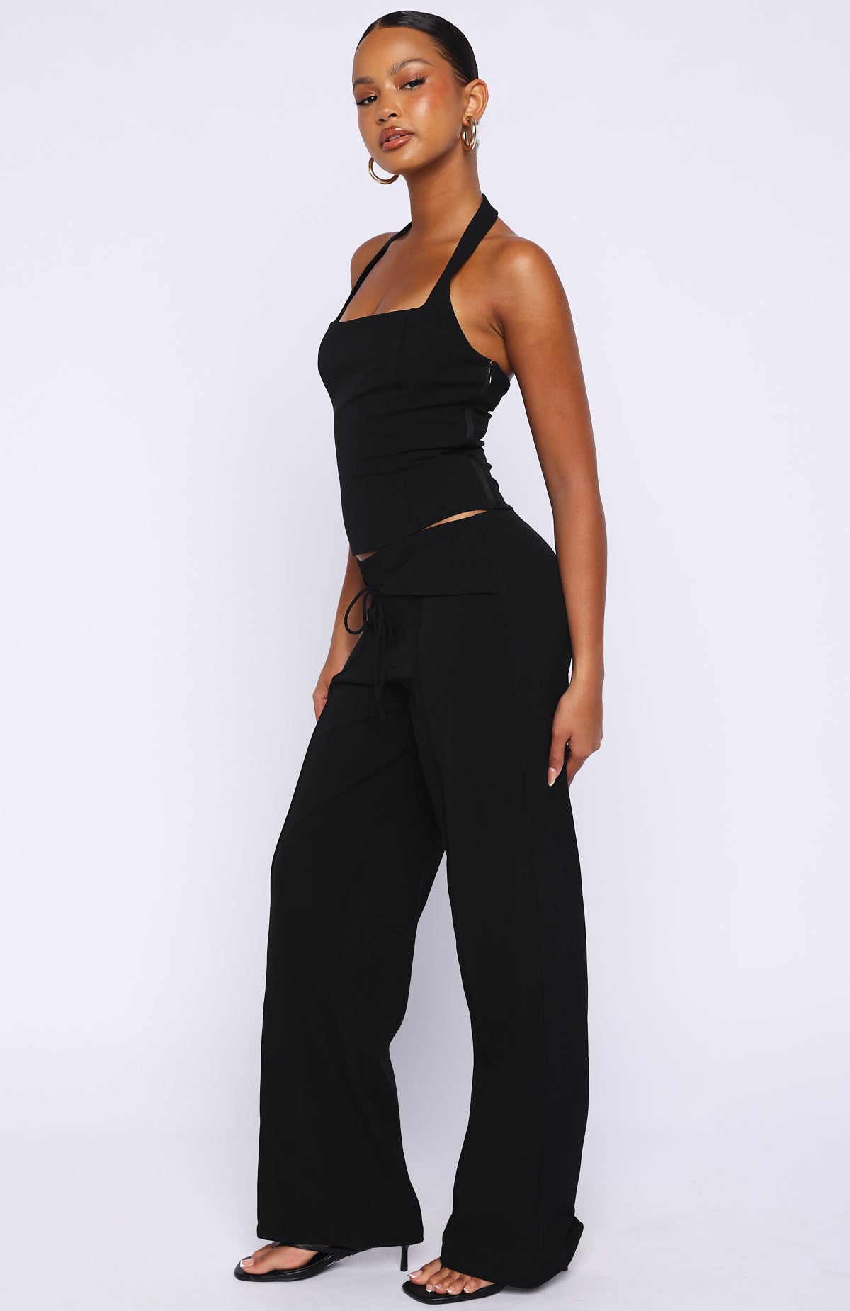 He Said She Said Tailored Wide Leg Pants Black