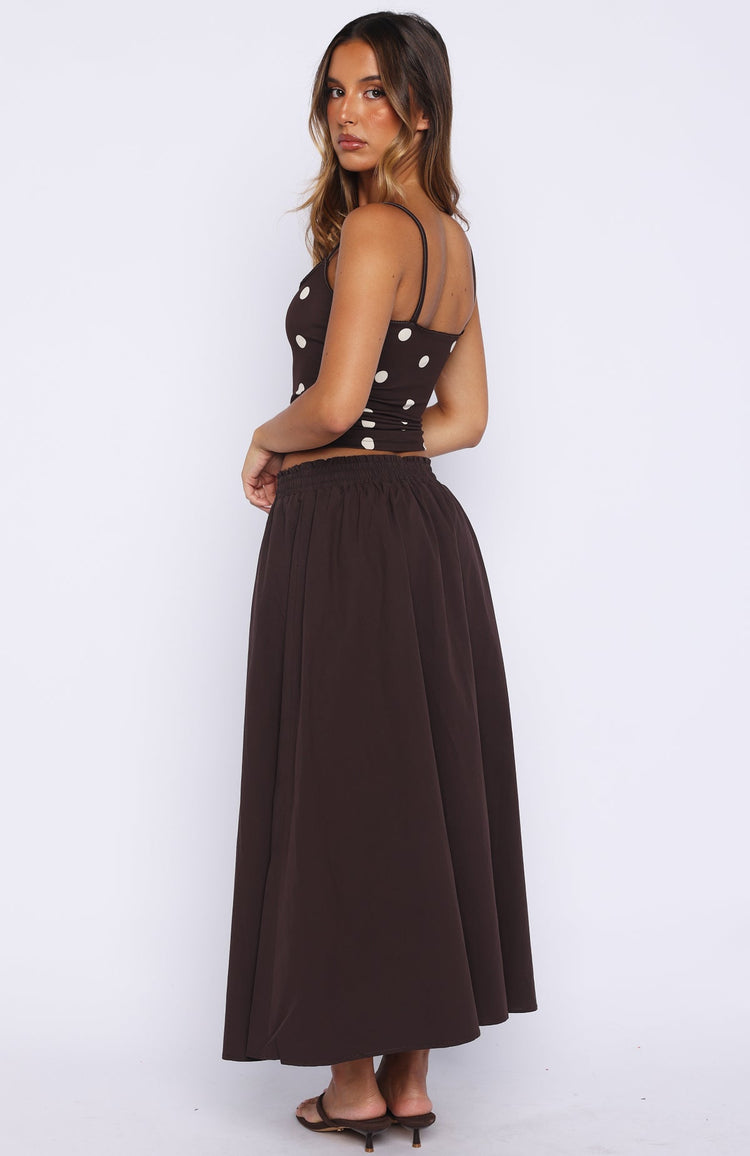 Lost In Your Love Maxi Skirt Chocolate